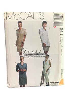 McCalls Sewing Pattern 6611 Womens Dress Jacket Skirt Size 8-10-12 Uncut